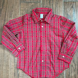 Boys Plaid Holiday Button Down Shirt